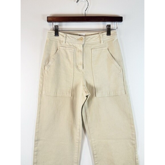 Aritzia Wilfred Free Pants Beige Modern Utility Mid Rise Straight Size 00 2XS - Picture 7 of 11